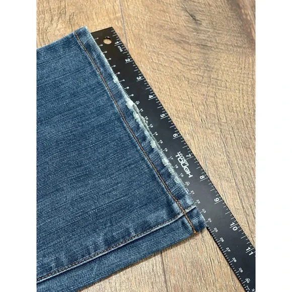 Vintage Calvin Klein Ultra Low Boot Cut Flaired Jeans Embroidered Pockets 32x31 - Picture 12 of 12